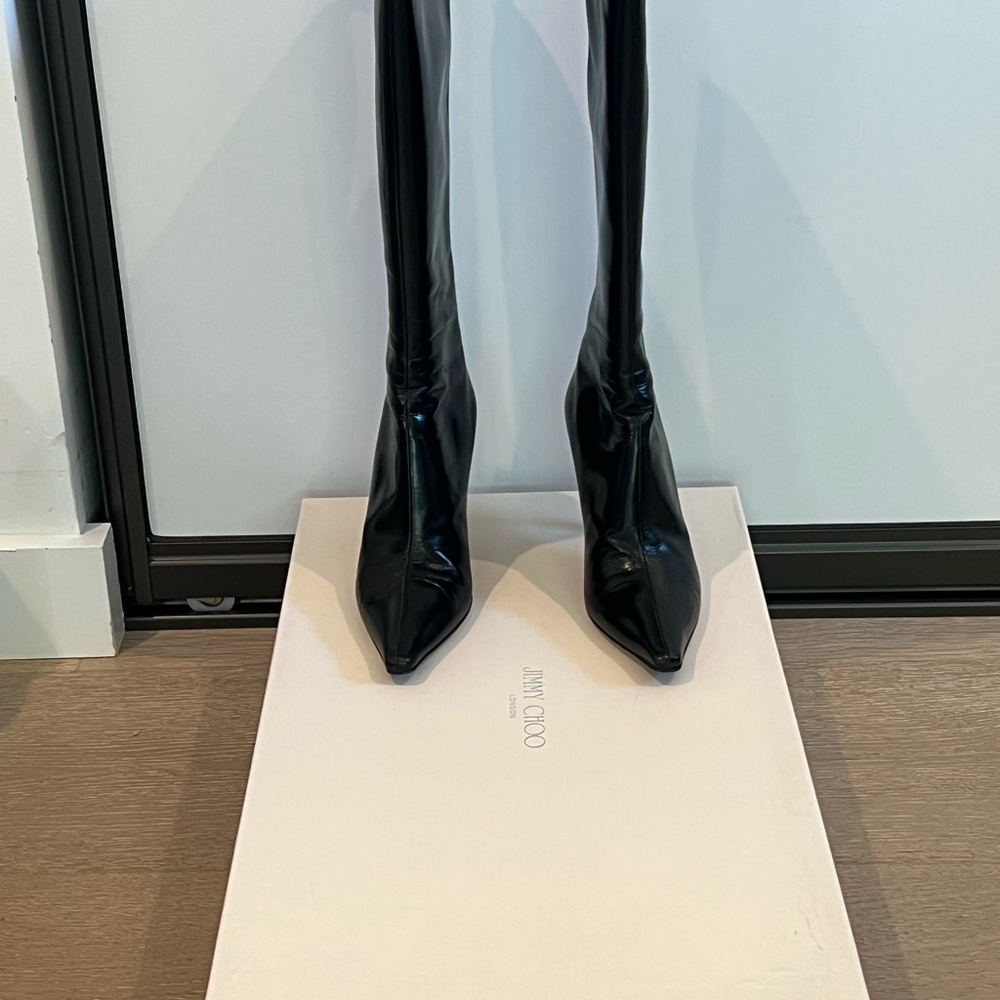 Jimmy Choo Black Luxe Heeled Boots